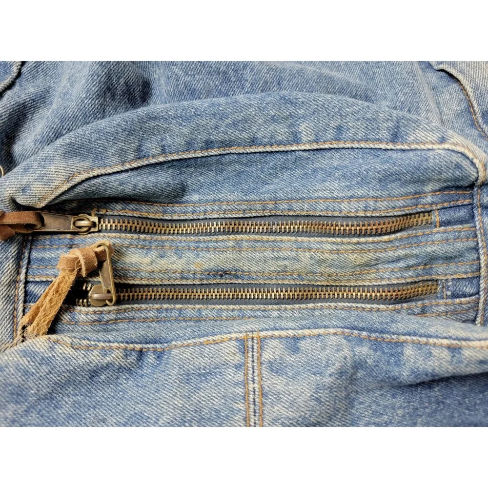 Mesa Ridge Vintage Denim Backpack Leather Base Blue Medium Wash Western‎ Daypack